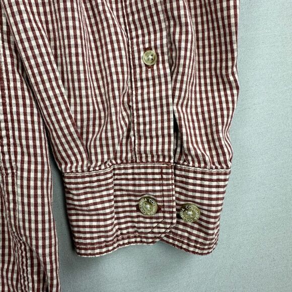 Columbia Shirt Men’s Large Long Sleeve Button Down Checked Maroon - Picture 6 of 7